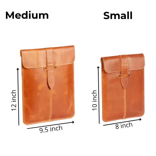 Small and medium leather tablet sleeve dimensions chart